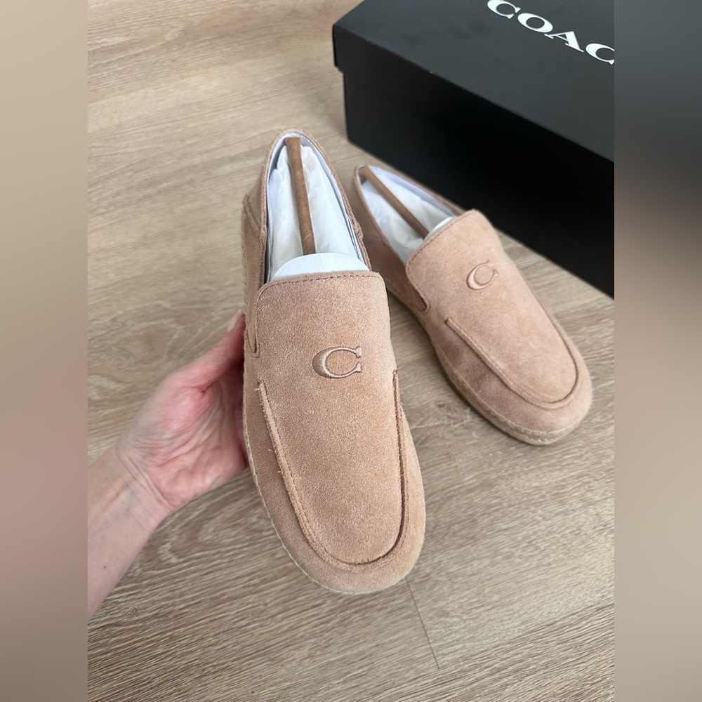 NWT Coach Men’s Taupe Suede Espadrilles Loafers Size 7.5